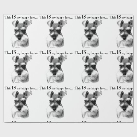 Papier Cadeau Schnauzer Happy Face (Plat)
