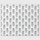 Papier Cadeau Schnauzer miniature avec votre nom de chien (Plat)