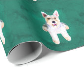 Papier Cadeau Schnauzer Miniature Dog Eau Couleur Art Peinture (Coin rond)