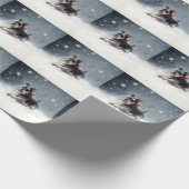 Papier Cadeau Schnauzer miniature neige de Noël hiver (Coin)