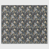 Papier Cadeau Schnauzers miniature dans le jardin William Morris (Plat)
