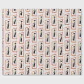 Papier Cadeau Schrödinger's Cat Mid Century orange moderne (Plat)