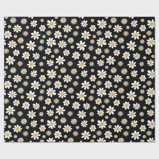 Papier Cadeau schwarz-weißes Design mit Blumen