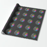 Papier Cadeau Science du génie cérébral coloré<br><div class="desc">Cadeau de sensibilisation à la Neurodiversité Art. Ingénierie cérébrale colorée Sciences.</div>