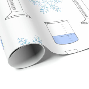 Papier Cadeau Science Snowflake Beaker Graduated Cylinder Hiver