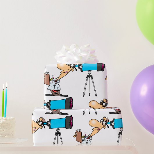 Papier Cadeau Scientifique en astronomie télescope Humour scient