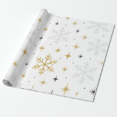 Papier cadeau scintillant flocon de neige blanc et (Déroulé)