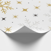 Papier cadeau scintillant flocon de neige blanc et (Coin)