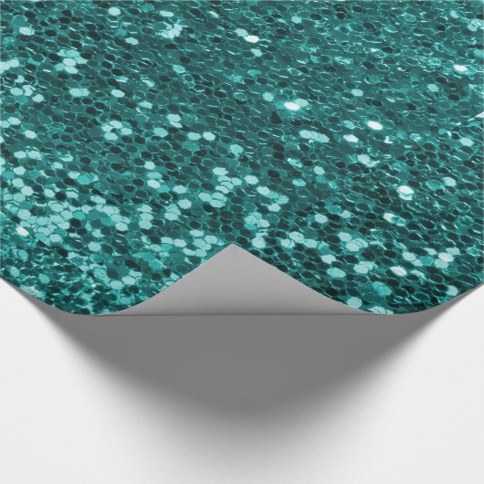 Papier Cadeau Scintillement de Faux de turquoise (Coin)