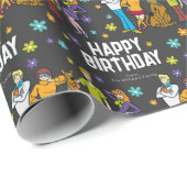 Papier Cadeau Scooby-Doo Gang Joyeux anniversaire (Coin rond)
