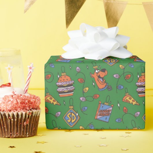 Papier Cadeau Scooby-Doo Holiday Snack Lights Pattern (Fête d'anniversaire)