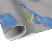 Papier Cadeau Scoops de sable, Playground Beach été (Coin rond)