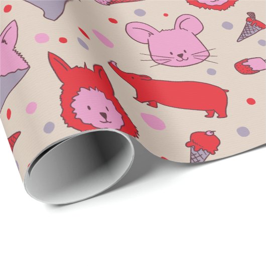 Papier Cadeau Scoops & Snoots party wrapping paper (Coin rond)