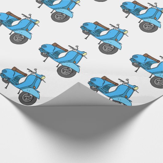 Papier Cadeau Scooter bleu (Coin)