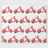 Papier Cadeau Scooter rouge (Plat)