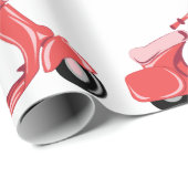 Papier Cadeau Scooter rouge (Coin rond)