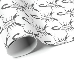 Papier Cadeau Scorpio noir Scorpion étoile signe Patterné