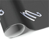 Papier Cadeau Scorpio Zodiac Silver Sign peau de serpent noir (Coin rond)