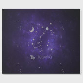Papier Cadeau Scorpion violet zodiaque | Horoscope d'astrologie  (Plat)