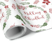 Papier Cadeau Scots Gaelic Joyeux Noël, Nollaig Chridheil (Coin rond)