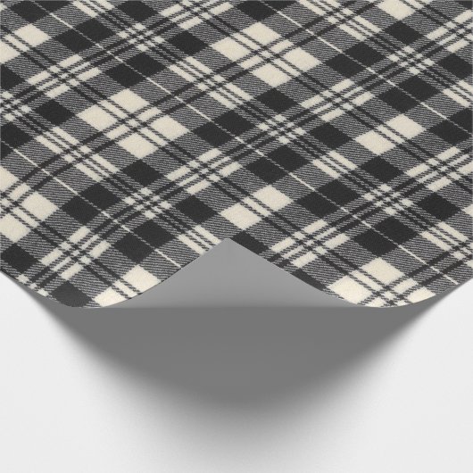 Papier Cadeau Scott Black and White Modern Scottish Tartan (Coin)