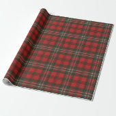 Papier Cadeau Scott Red Modern Scottish Tartan (Déroulé)