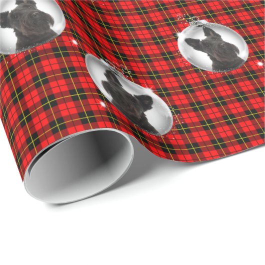 Papier Cadeau Scottie Christmas Wrapper Paper (Coin rond)