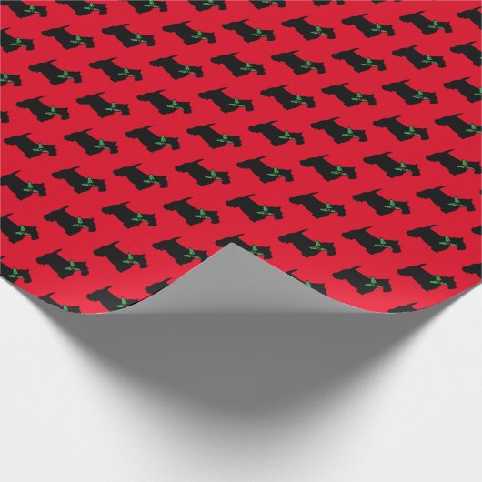 Papier Cadeau Scottie Dog et Holly (Coin)