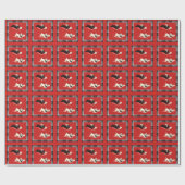 Papier Cadeau Scottie Dog, Scottie Terrier noir et blanc (Plat)