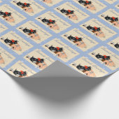 Papier Cadeau Scottie Dog, Scottish Terrier Bonnes Fêtes (Coin)