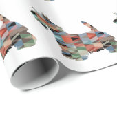 Papier Cadeau Scottie Terrier Motif géométrique Silhouette Plaid (Coin rond)