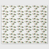 Papier Cadeau Scotties Noirs à blé pour Noël (Plat)