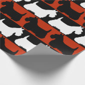 Papier Cadeau Scottish Terrier chien noir/rouge/blanc, rayures T (Coin)
