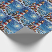 Papier Cadeau Scottish Terrier Christmas Lighthouse Holiday (Coin)