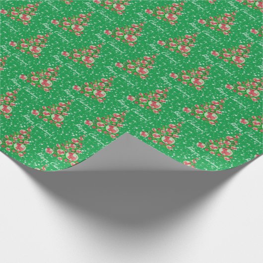 Papier Cadeau Scottish Terrier Dog Christmas Tree Holiday Green (Coin)