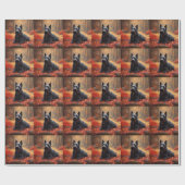 Papier Cadeau Scottish Terrier en automne Leaves Fall Inspire (Plat)