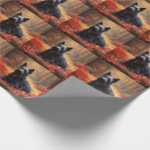 Papier Cadeau Scottish Terrier en automne Leaves Fall Inspire (Coin)