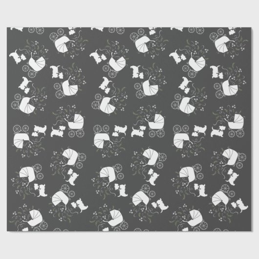 Papier Cadeau Scotty Dog Baby shower (Plat)