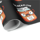 Papier Cadeau Scream-chi Funny Kimchi Puns Dark BG (Coin rond)