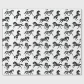 Papier Cadeau Scribble cheval fou troupeau design papier d'embal (Plat)