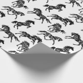 Papier Cadeau Scribble cheval fou troupeau design papier d'embal (Coin)