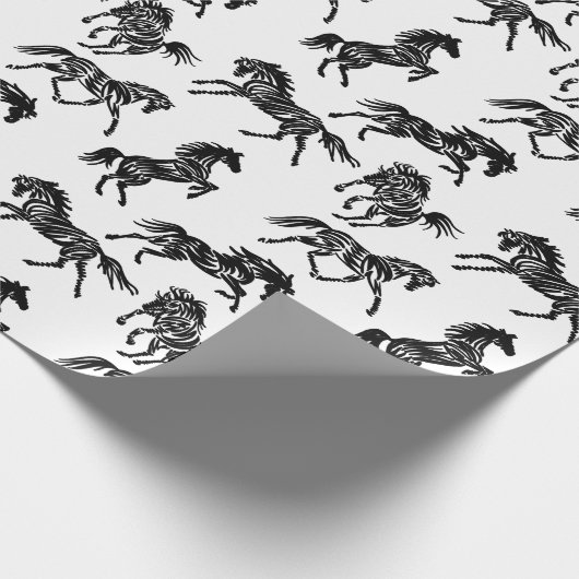 Papier Cadeau Scribble cheval fou troupeau design papier d'embal (Coin)