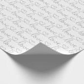 Papier Cadeau Scribble Love | Noir et blanc (Coin)