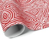 Papier Cadeau Scribbleempreintes rouges (Coin rond)