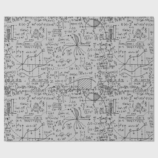 Papier Cadeau scribbles mathématiques (Plat)