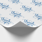 Papier Cadeau Script bleu simple | Douche Cérulean Flourish (Coin)