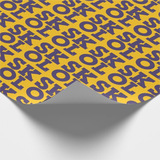 Papier Cadeau Script de bloc "SKOL" - Papier d'enveloppement (Ja (Coin)