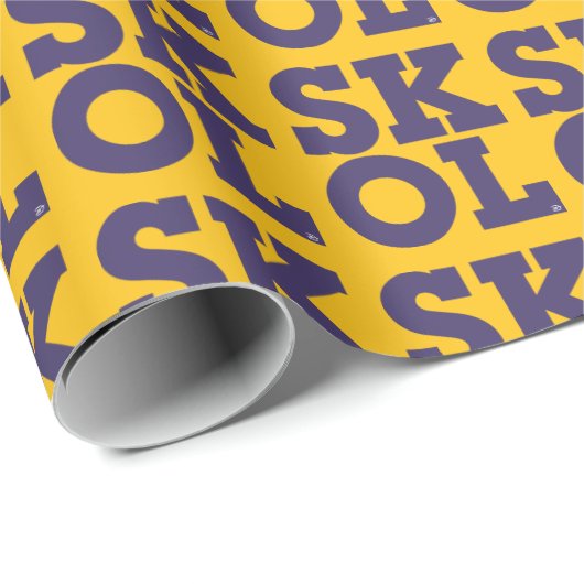 Papier Cadeau Script de bloc "SKOL" - Papier d'enveloppement (Ja (Coin rond)