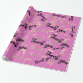 Papier Cadeau Script de calibrage en or noir Merci (Déroulé)