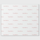 Papier Cadeau Script de calligraphie rouge Joyeux cadeau de Noël (Plat)